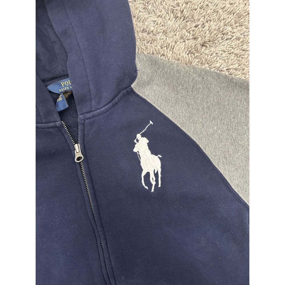 Boys Polo Ralph Lauren Zip Up Sweat Jacket Coat Navy Size L 14-16